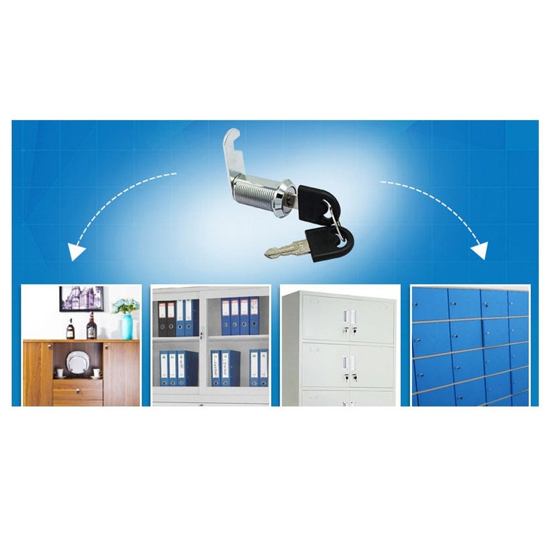 Comidox 5pcs 16/20/25/30mm Cam Lock Pinball Arcade Machine Door Cabinet Toolbox Drawer & 2Key 20mm - Image 4